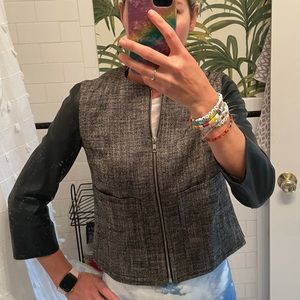 Derek Lam 10 Crosby leather & tweed jacket $495